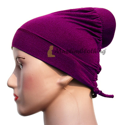 Dark Purple Hair One-Sized Soft Polyester Bun Underscarf