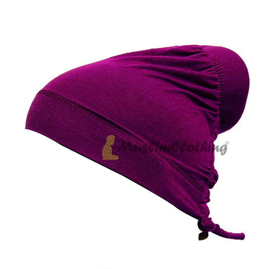 Dark Purple One-Sized Soft Polyester Hair Bun Underscarf