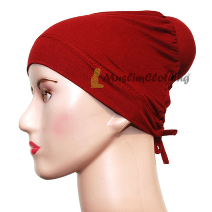 Maroon Hair One-Sized Soft Polyester Bun Underscarf