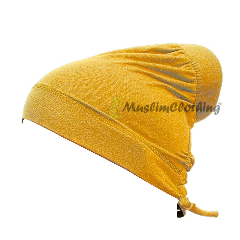 Mustard One-Sized Soft Polyester Hair Bun Underscarf