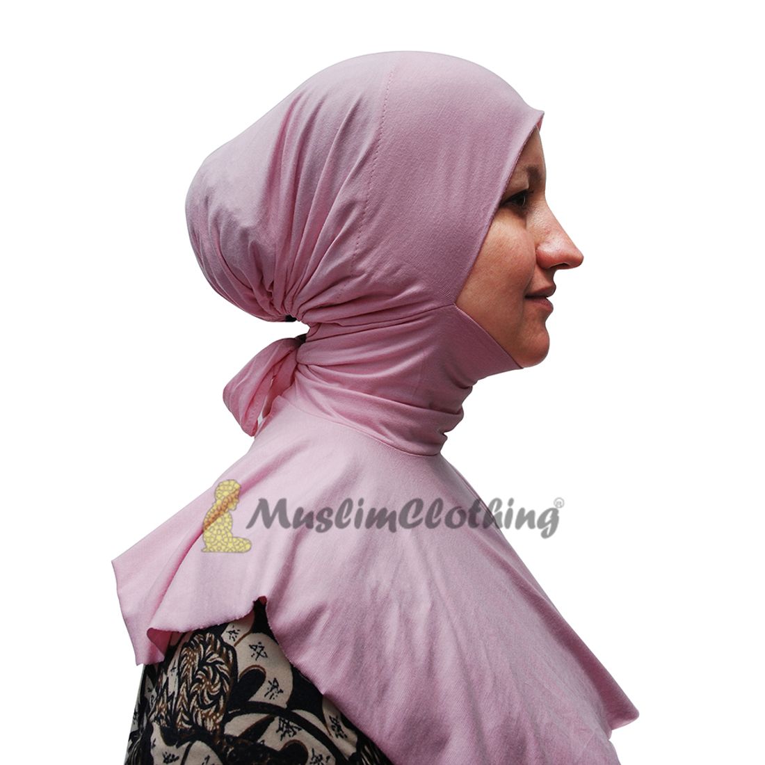Ninja Unik Hot Pink Underscarf Tie Belakang Leher Gaya ketat Maghribi Inner Scarf Hijab Kimar Fashion