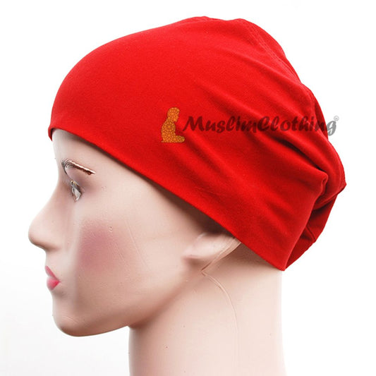 Red Women’s Pullover Underscarf For Scarves Hijabi Veil One-Size