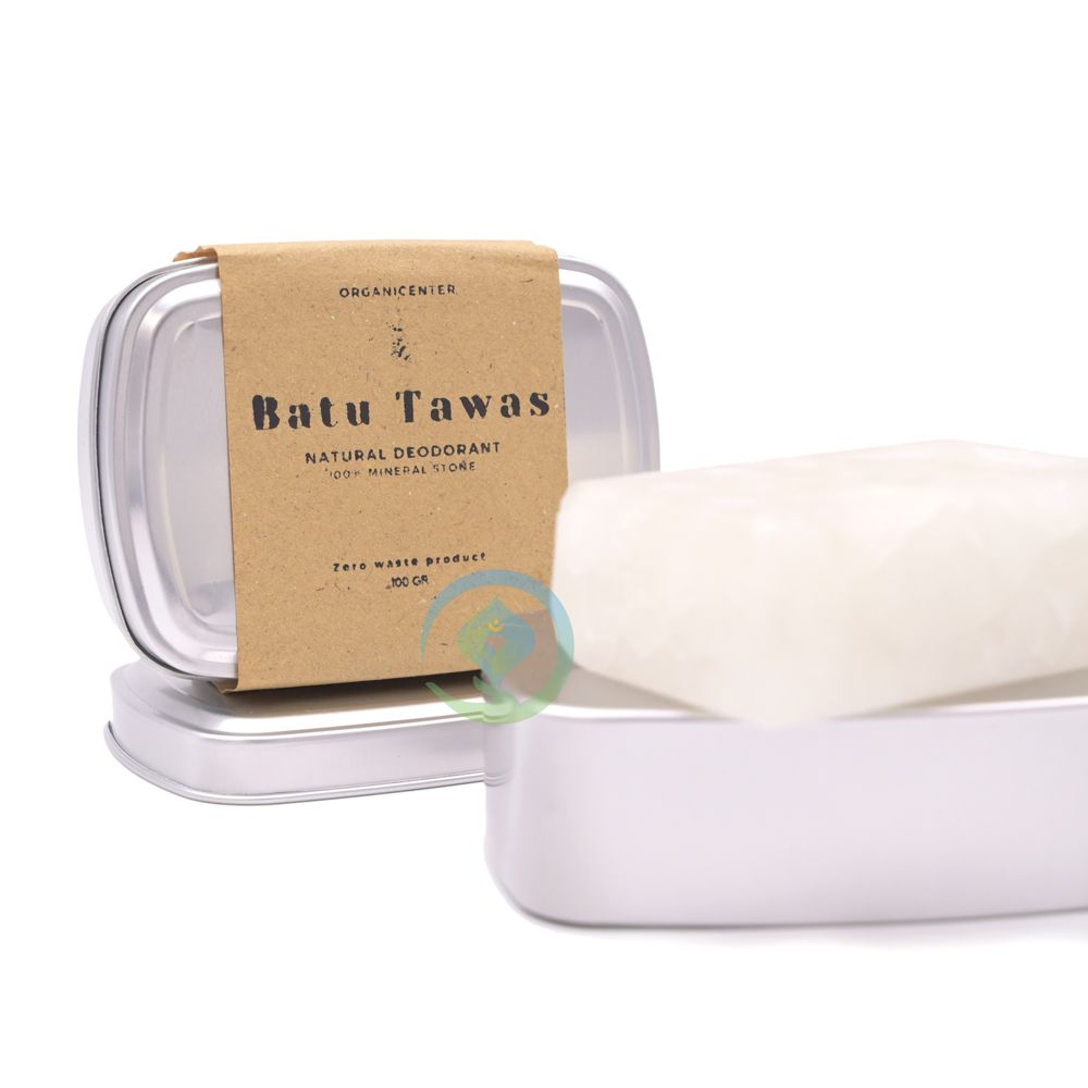 Natural Alum Stone Deodorant Bar – 100g Mineral Deodorant in Aluminum Storage Case