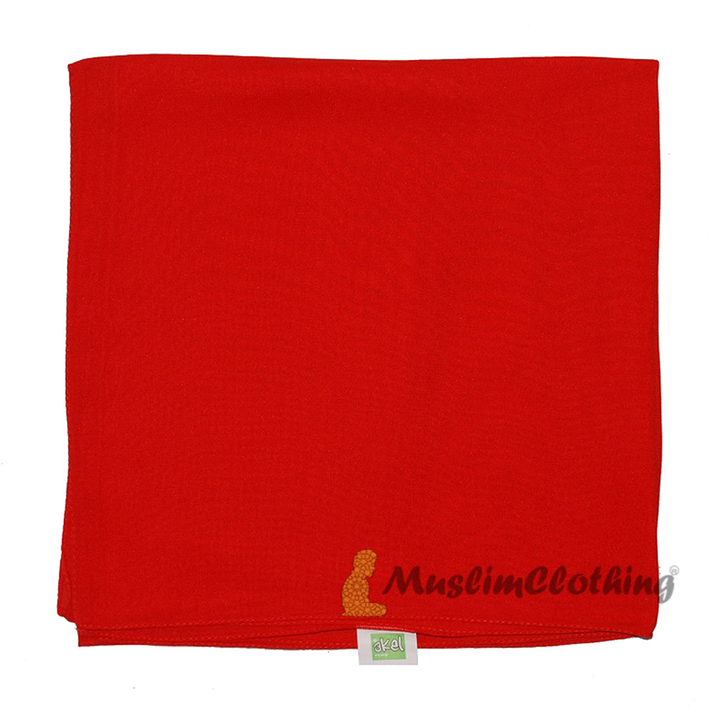 Red Square Chiffon Scarf Hijab Kimar Hijabi From Turkey