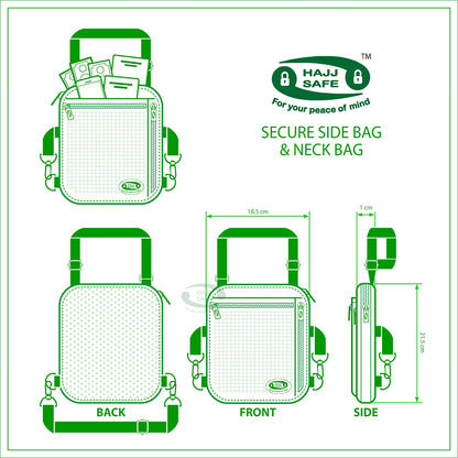 HajjSafe™ Hajj & Umrah - Anti-Theft Secure Side Bag & Neck Bag