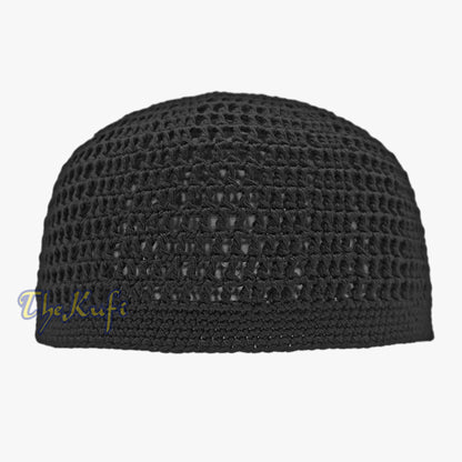 Graphite Open-Weave Design Cotton Skull Cap Kufi