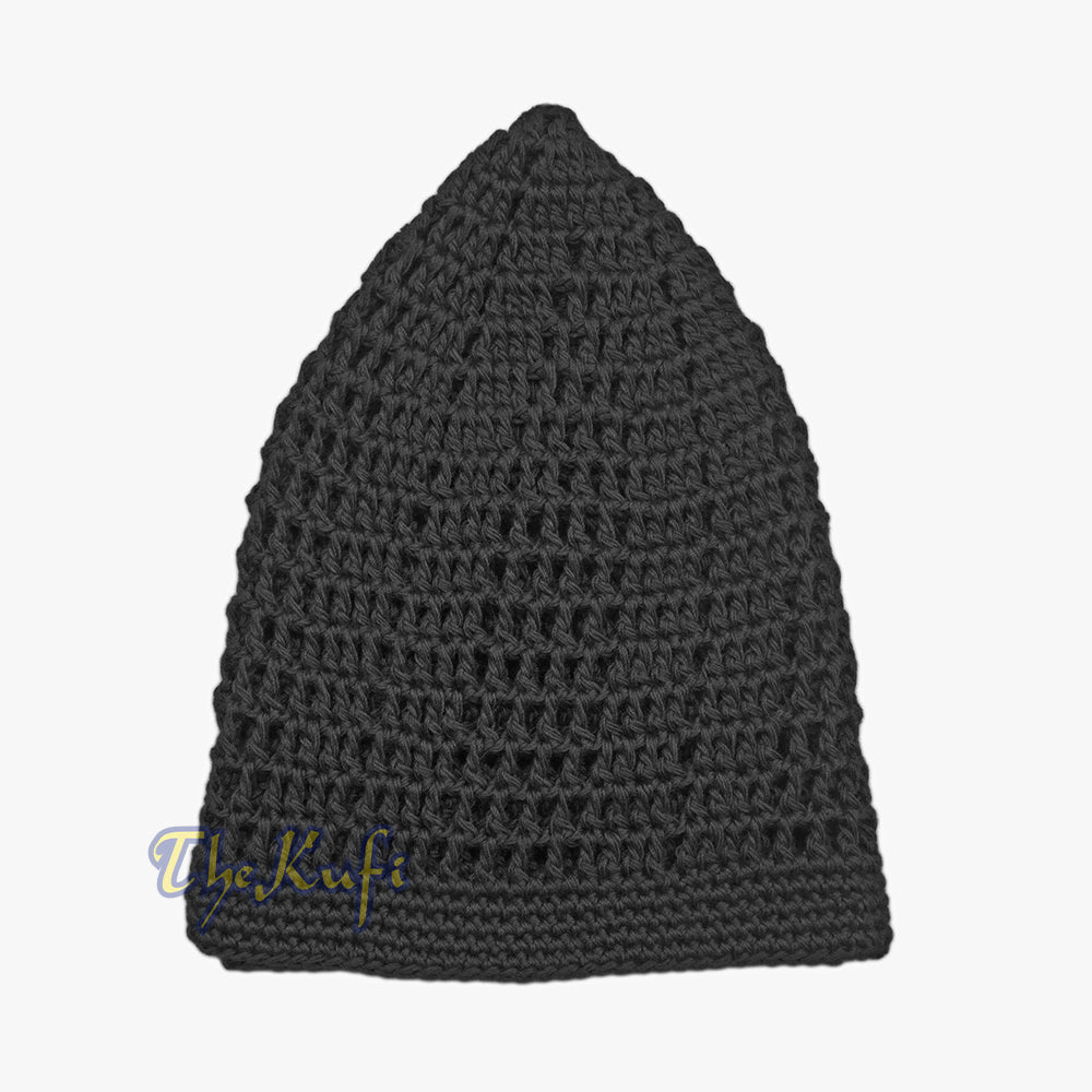 Graphite Open-weave Design Cotton Skull Cap Kufi