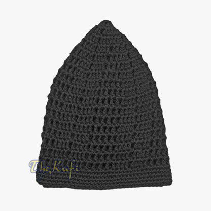 Graphite Open-Weave Design Cotton Skull Cap Kufi