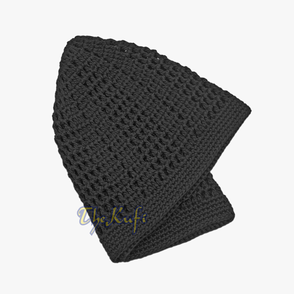 Graphite Open-weave Design Cotton Skull Cap Kufi