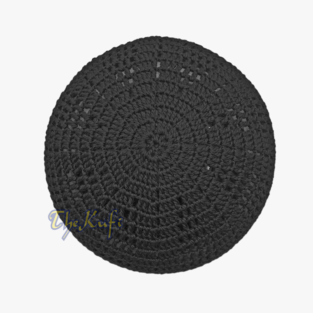 Graphite Open-weave Design Cotton Skull Cap Kufi