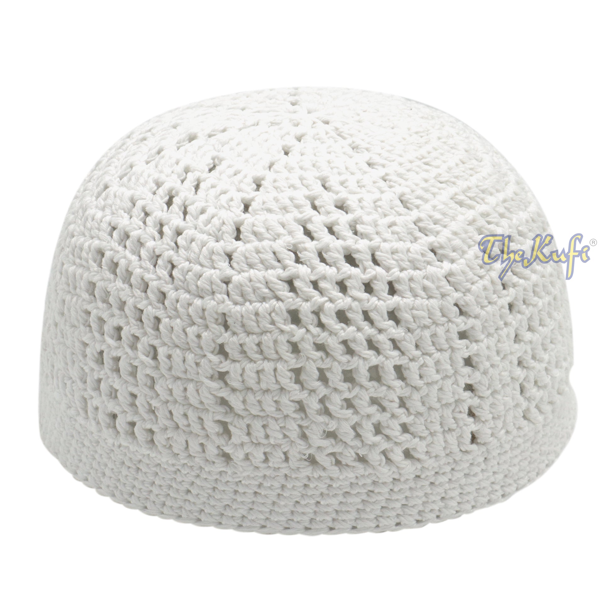 Buy 1 Get 1 Free! White Kufi Tight & Loose Weave Design Crochet Knit Cap