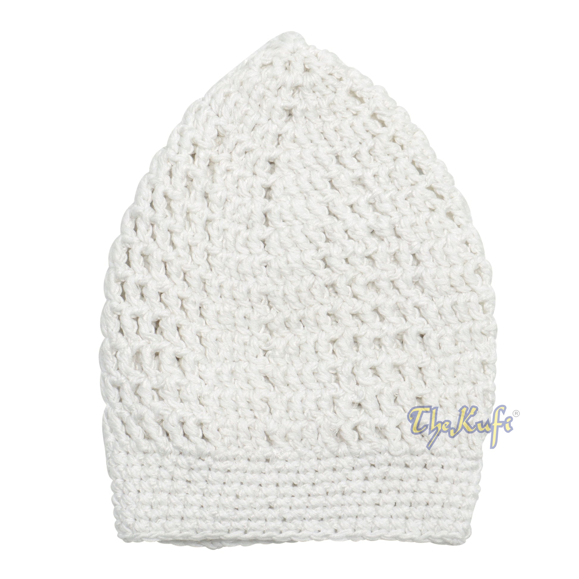 Buy 1 Get 1 Free! White Kufi Tight & Loose Weave Design Crochet Knit Cap