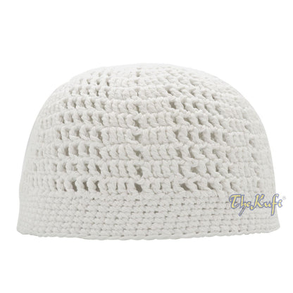 White Kufi Cap | Handcrocheted Arifin Ilham Crochet Knitted Muslim Hat
