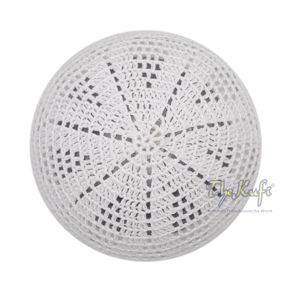 Kait tangan Putih Sana Open Tenunan Kufi Topi Solat