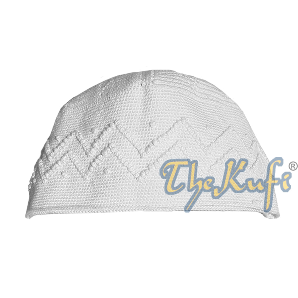 Desain Simpul Zigzag Putih Katun Satu Ukuran Buatan Tangan Habaib Kufi Yaman