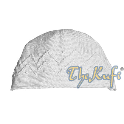 Desain Simpul Zigzag Putih Katun Satu Ukuran Buatan Tangan Habaib Kufi Yaman