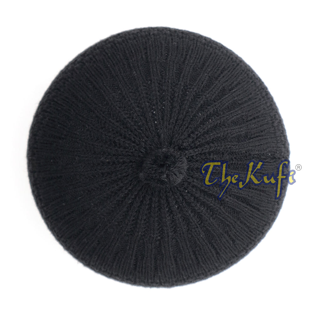 Black Turkish-Style Knit Stretchy Beanie One-Size Kufi