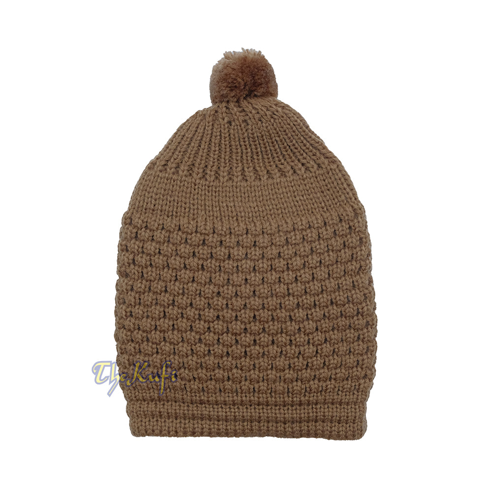 Brown Turkish-style Knit Stretchy Warm Beanie Hat