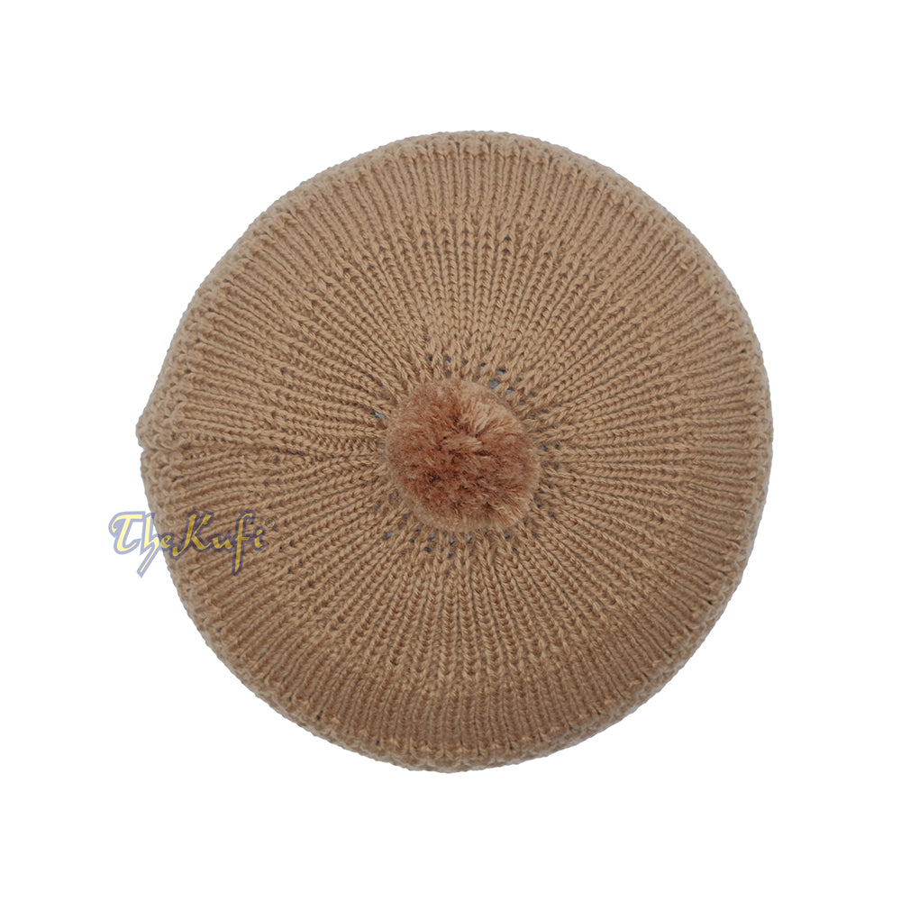 Brown Turkish-Style Knit Stretchy Warm Beanie Hat