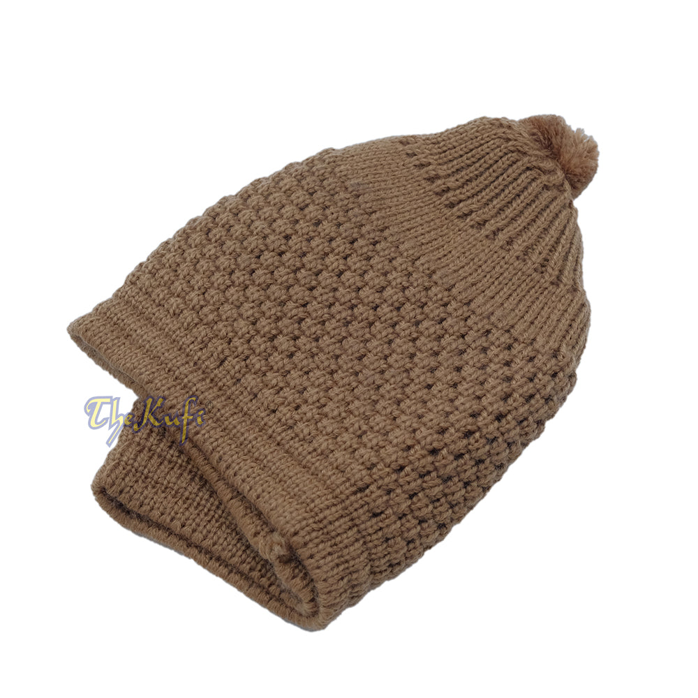 Brown Turkish-style Knit Stretchy Warm Beanie Hat