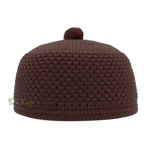 Dark Brown Turkish-Style Knit Stretchy Warm Beanie Hat