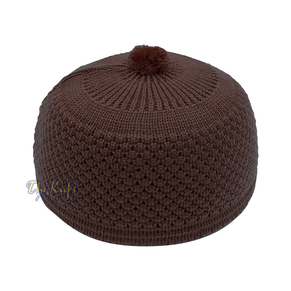 Dark Brown Turkish-Style Knit Stretchy Warm Beanie Hat