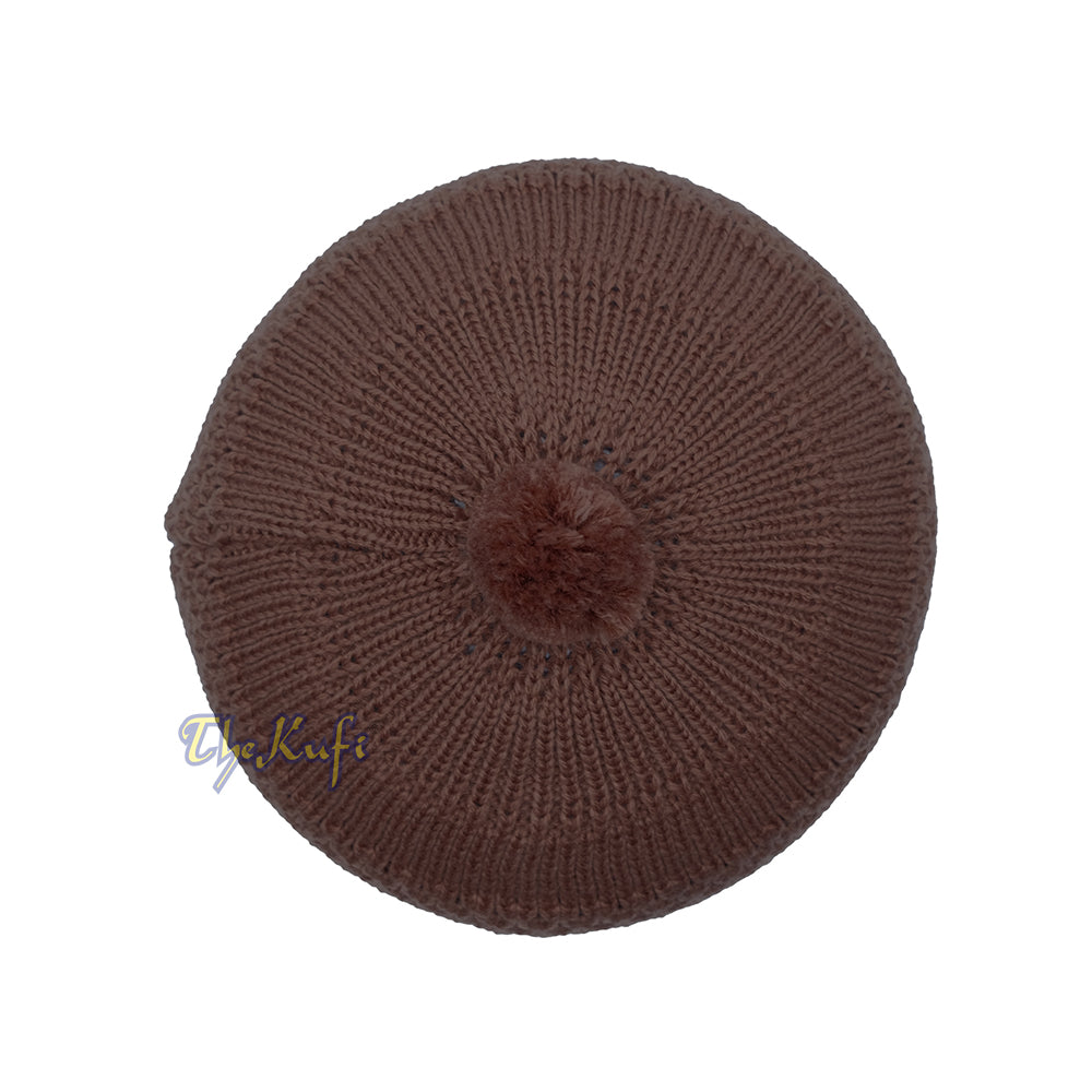 Dark Brown Turkish-Style Knit Stretchy Warm Beanie Hat