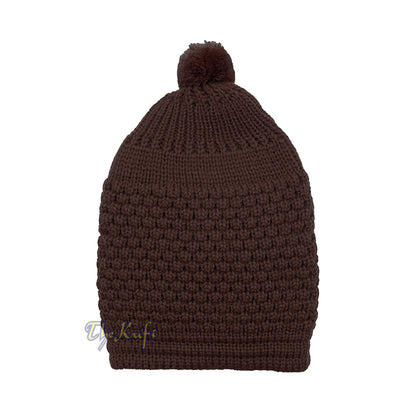 Dark Brown Turkish-Style Stretchy Winter Kufi Beanie Cap