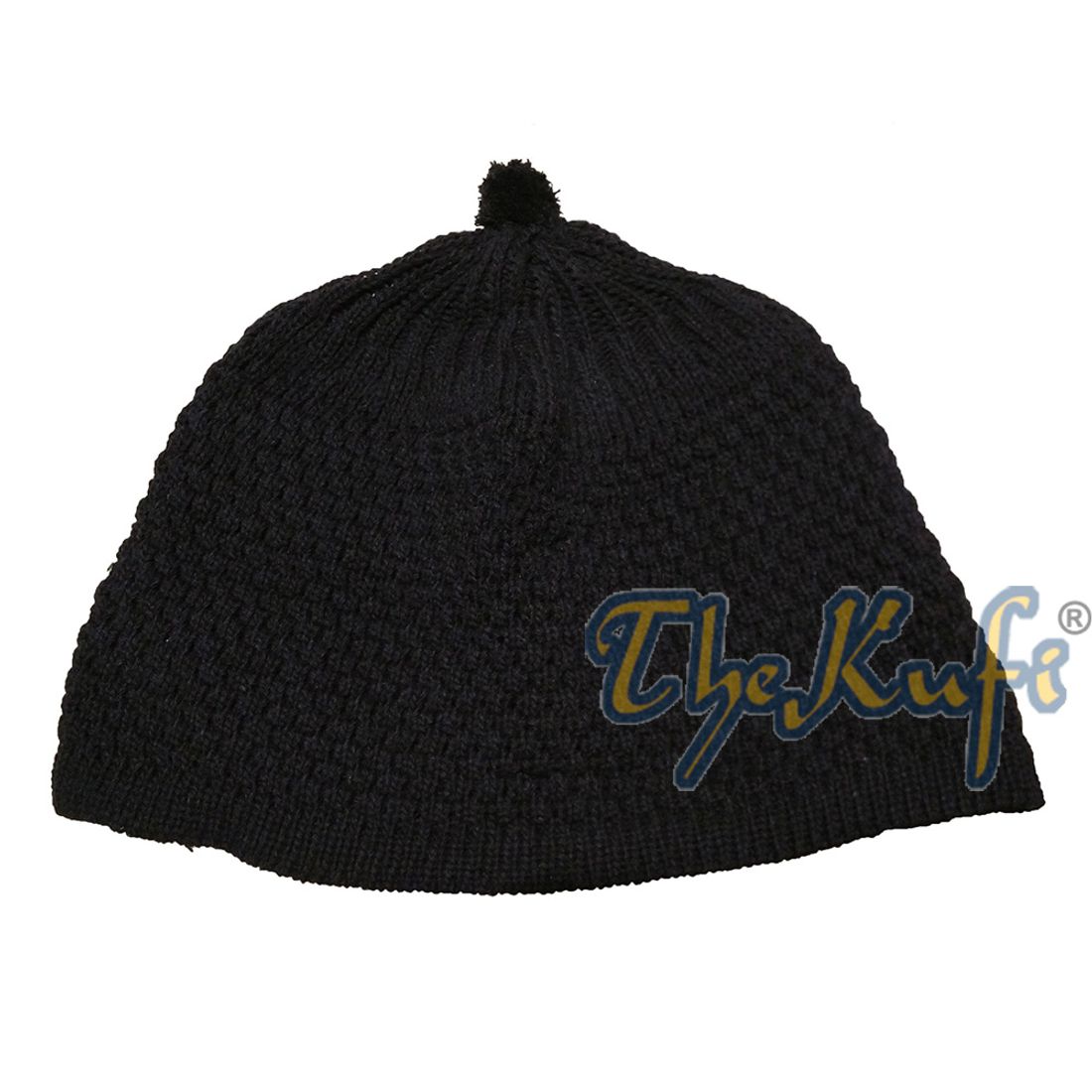 Dark Blue Color Turkish-style Knit Stretchy Beanie Hat One-size