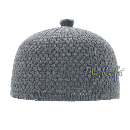 Dark Gray Turkish-Style Warm Stretchy Beanie Cap One-Size