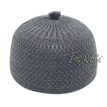 Dark Gray Turkish-Style Warm Stretchy Beanie Cap One-Size