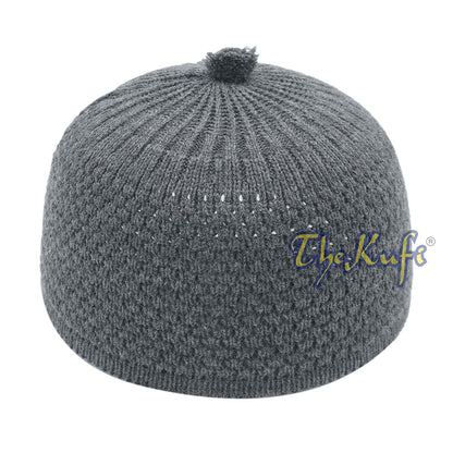 Dark Gray Turkish-Style Warm Stretchy Beanie Cap One-Size