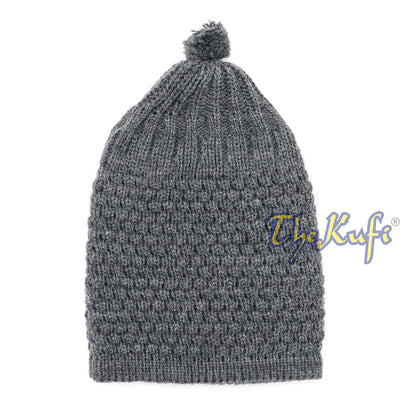 Dark Gray Turkish-Style Warm Stretchy Beanie Cap One-Size