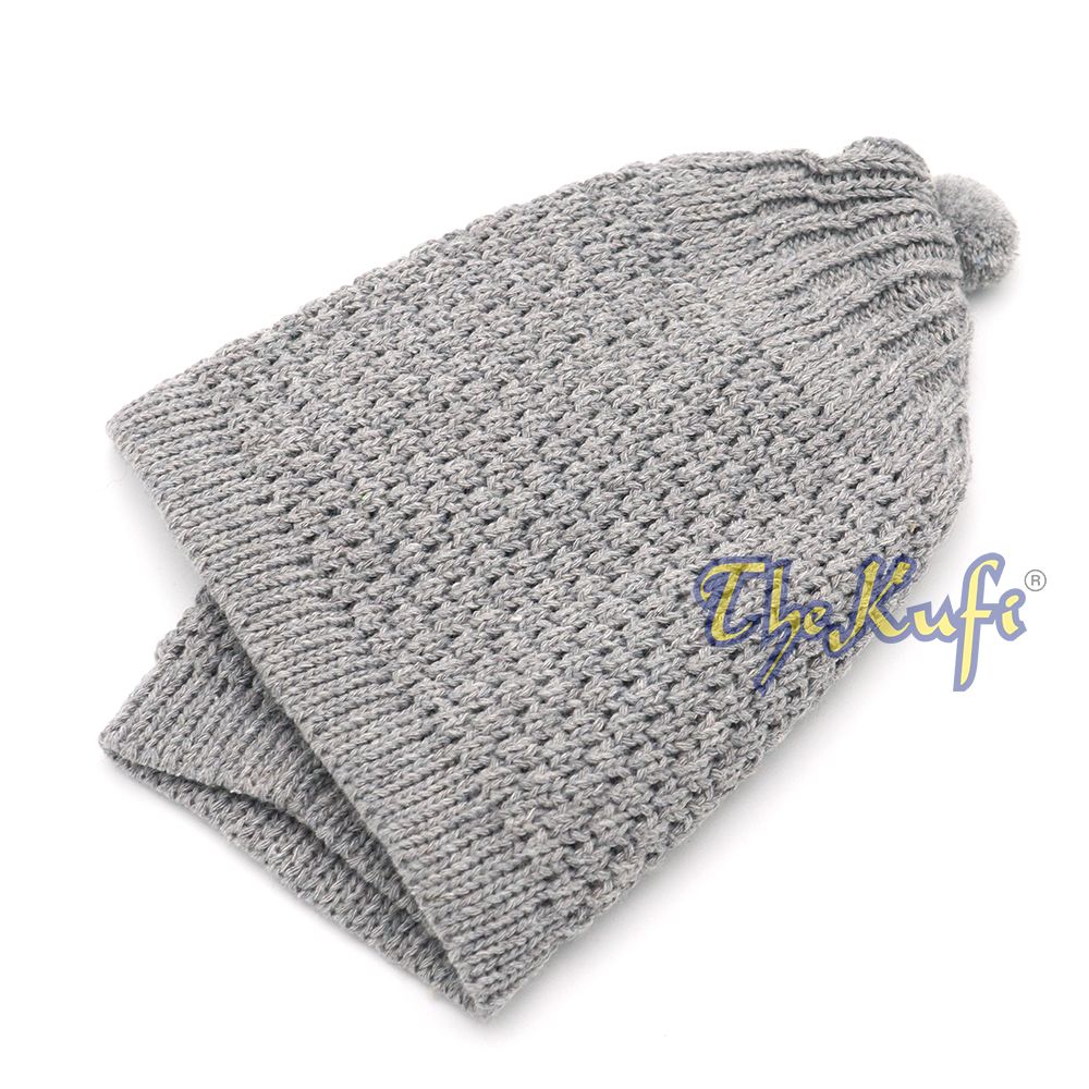 Gray Turkish-Style Stretchy Winter Beanie Cap One-Size