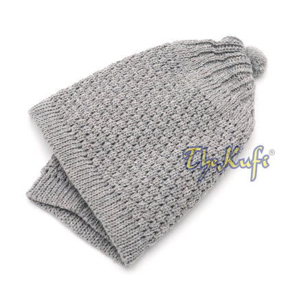 Gray Turkish-Style Stretchy Winter Beanie Cap One-Size