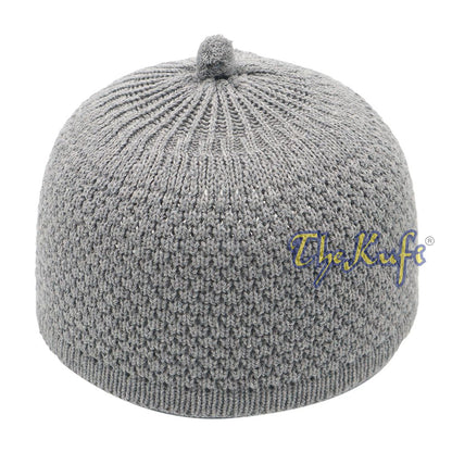 Gray Turkish-Style Stretchy Winter Beanie Cap One-Size