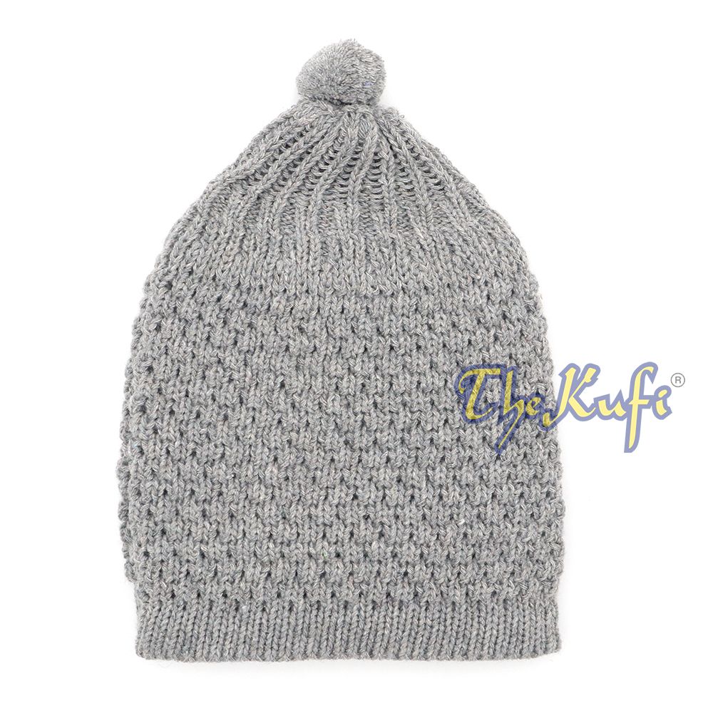 Gray Turkish-Style Stretchy Winter Beanie Cap One-Size