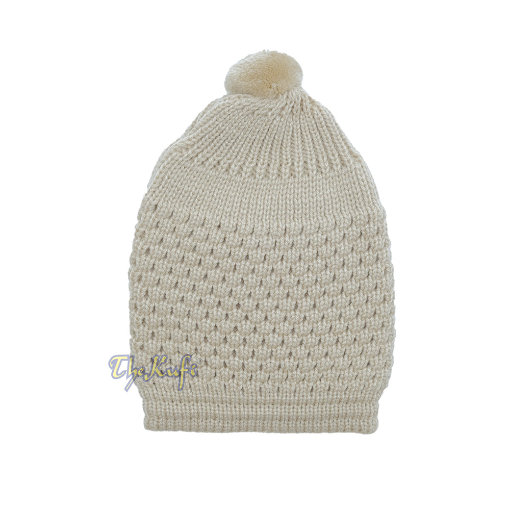 Light Brown Turkish-Style Knit Stretchy Warm Beanie Hat