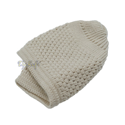 Light Brown Turkish-Style Knit Stretchy Warm Beanie Hat