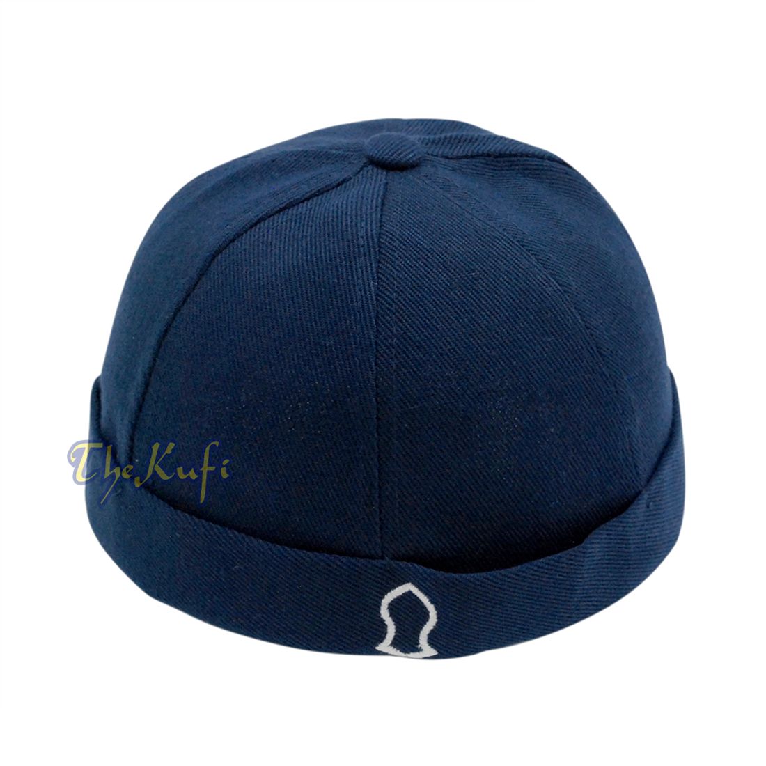 Rasulullah Navy Blue Sandal Symbol Brimless Baseball Cap Kufi One-size Adjustable Muslim Hat