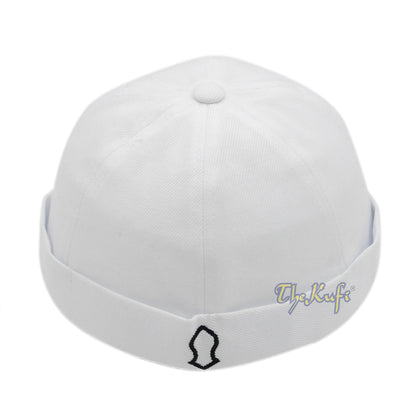 Muslim Brimless Baseball Cap – White Rasulullah Sandal Nalain Kufi One-Size Adjustable Muslim Hat