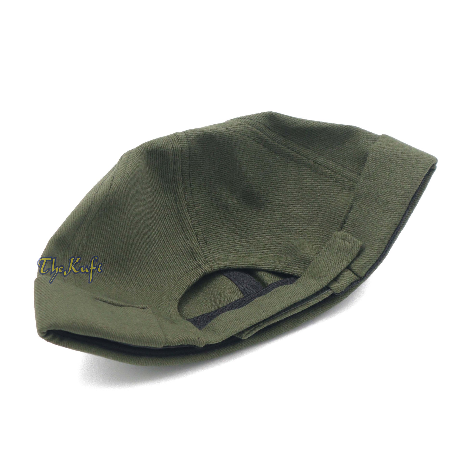 Army Green Visorless Baseball Cap Adjustable Strap & Velcro