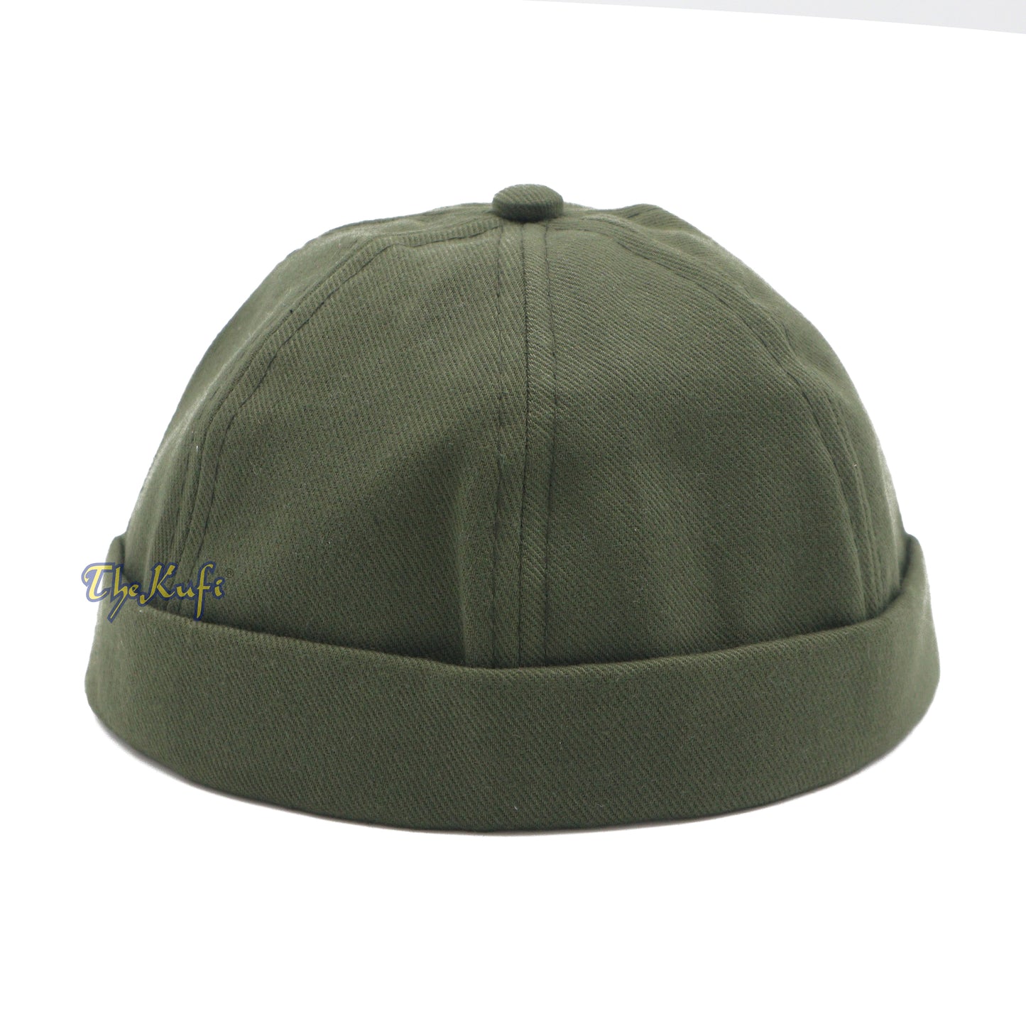 Topi Bisbol Tanpa Pelindung Wajah Warna Hijau Army Tali yang Dapat Disesuaikan &amp; Velcro