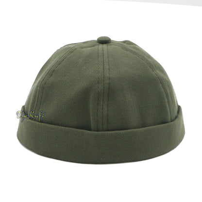 Topi Bisbol Tanpa Pelindung Wajah Warna Hijau Army Tali yang Dapat Disesuaikan &amp; Velcro