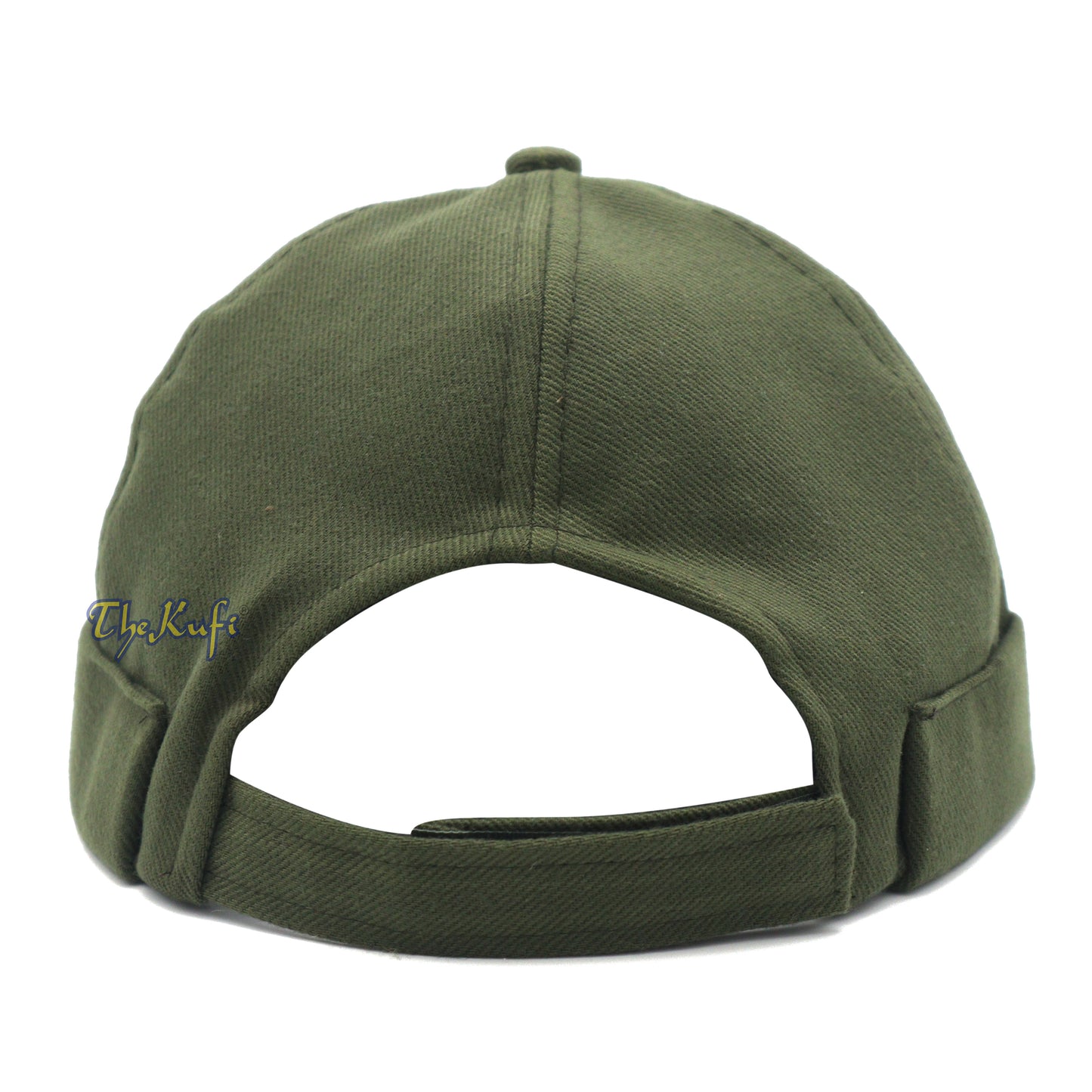 Topi Bisbol Tanpa Pelindung Wajah Warna Hijau Army Tali yang Dapat Disesuaikan &amp; Velcro