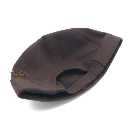 Brown Brimless Baseball Cap Adjustable Strap & Velcro