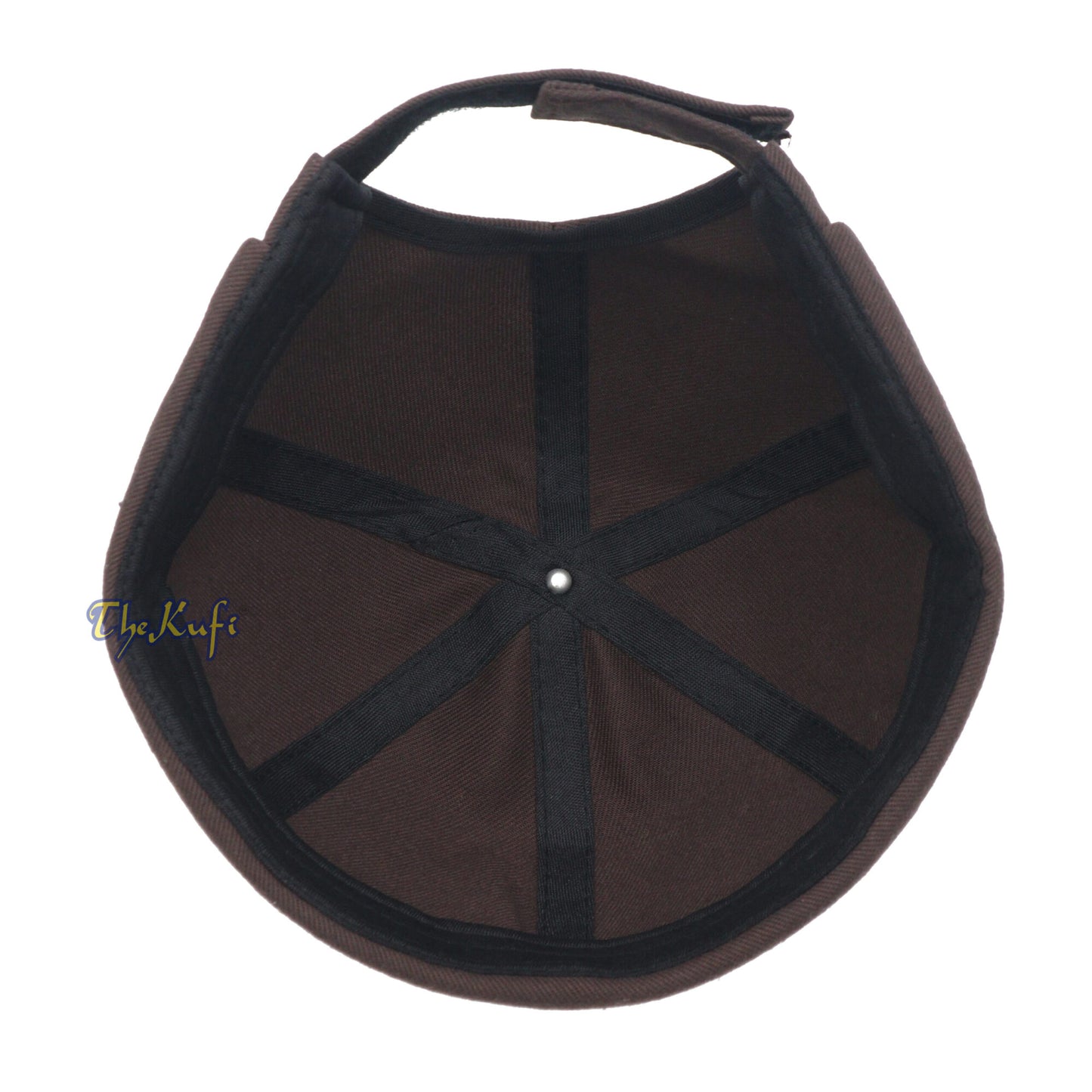 Brown Brimless Baseball Cap Adjustable Strap & Velcro