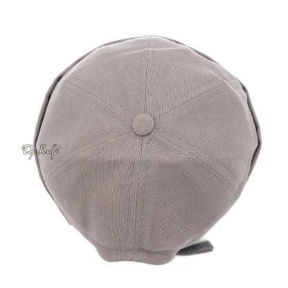 Gray Brimless Baseball Cap Adjustable Strap & Velcro