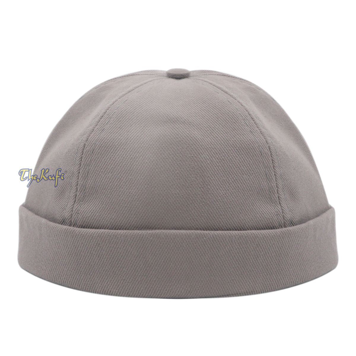 Gray Brimless Baseball Cap Adjustable Strap & Velcro