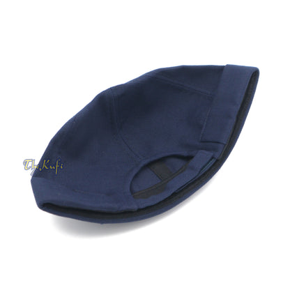 Navy Blue Visorless Baseball Cap Adjustable Strap & Velcro